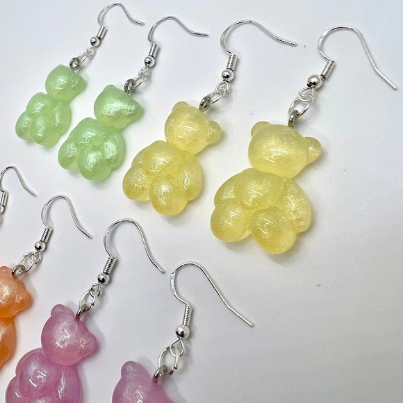 Gummy Bear Earrings - Baby Shower Earrings - Gender Reveal Earrings - Teddy Bear - Picture 3 of 10